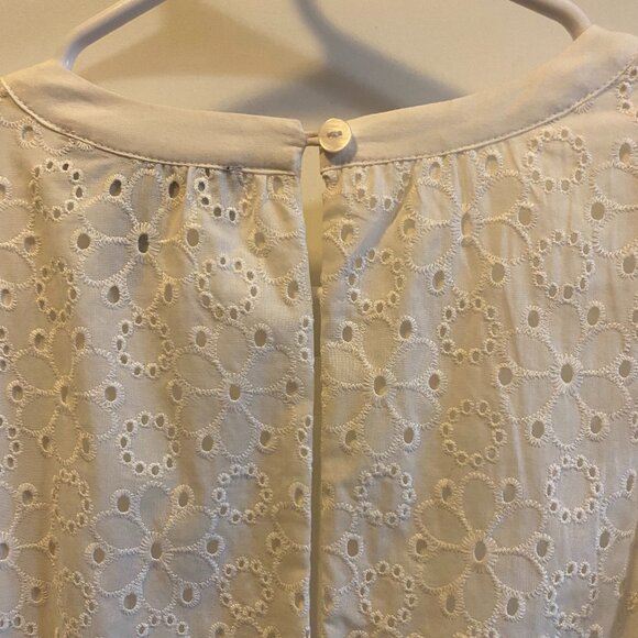 ModCloth Floral Embroidered 100% Cotton Sleeveless Ruffled White Dress Plus Size - Picture 10 of 12